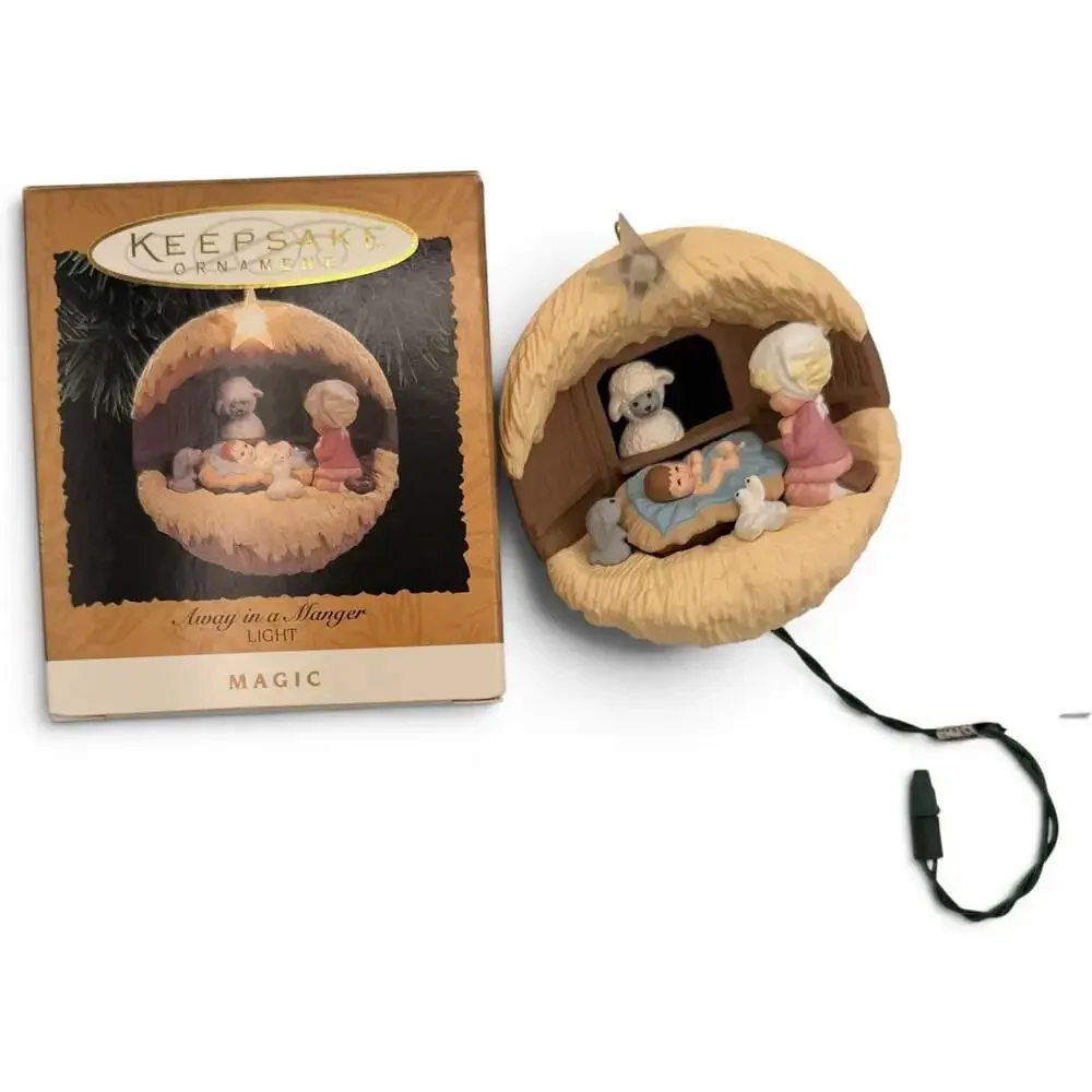 Hallmark Keepsake - 1994 Christmas Ornament - Away In A Manger - Magic Light